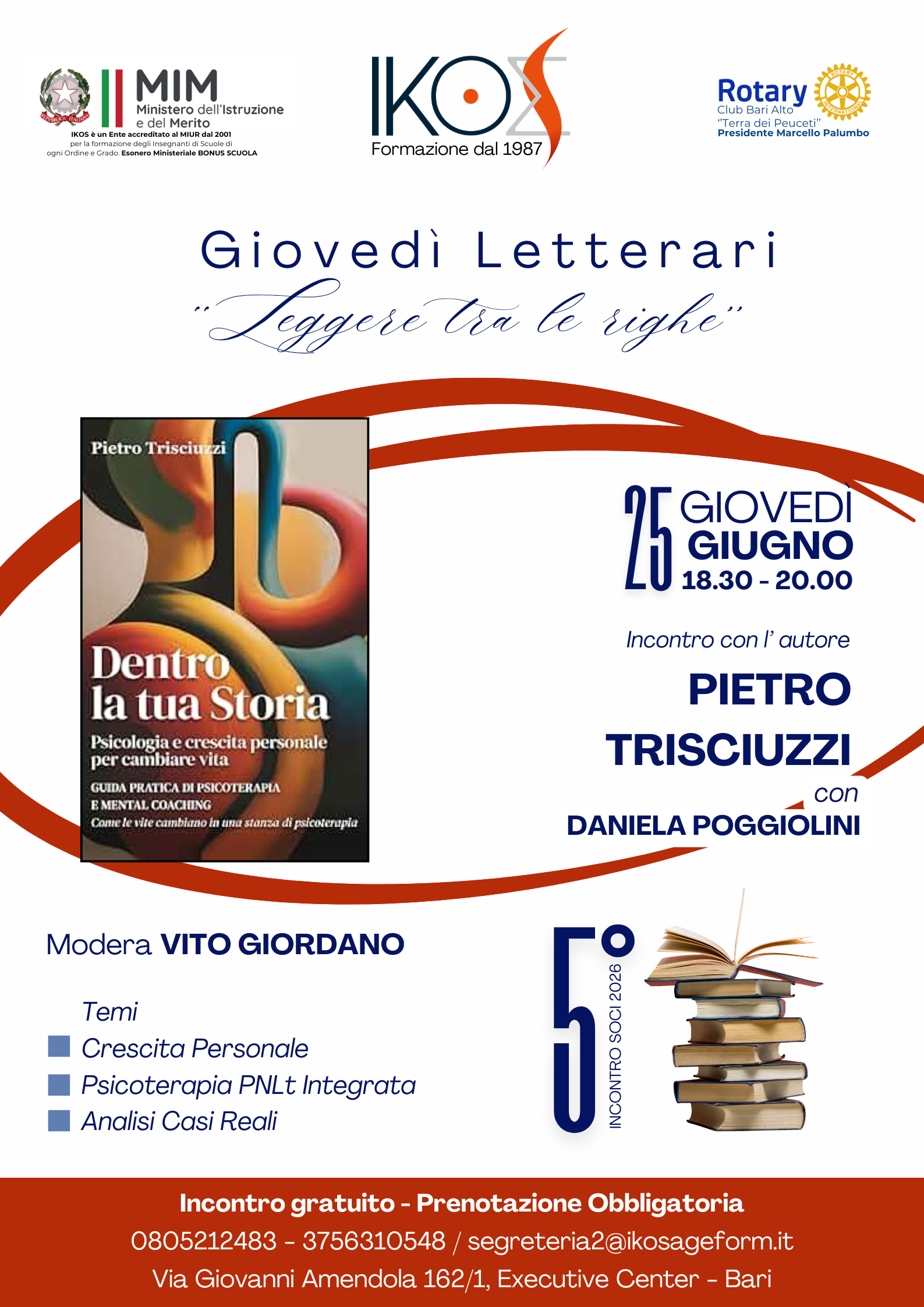 GIOVEDI' LETTERARI - Leggere tra le righe - 5° INCONTRO - 25 giugno 2026