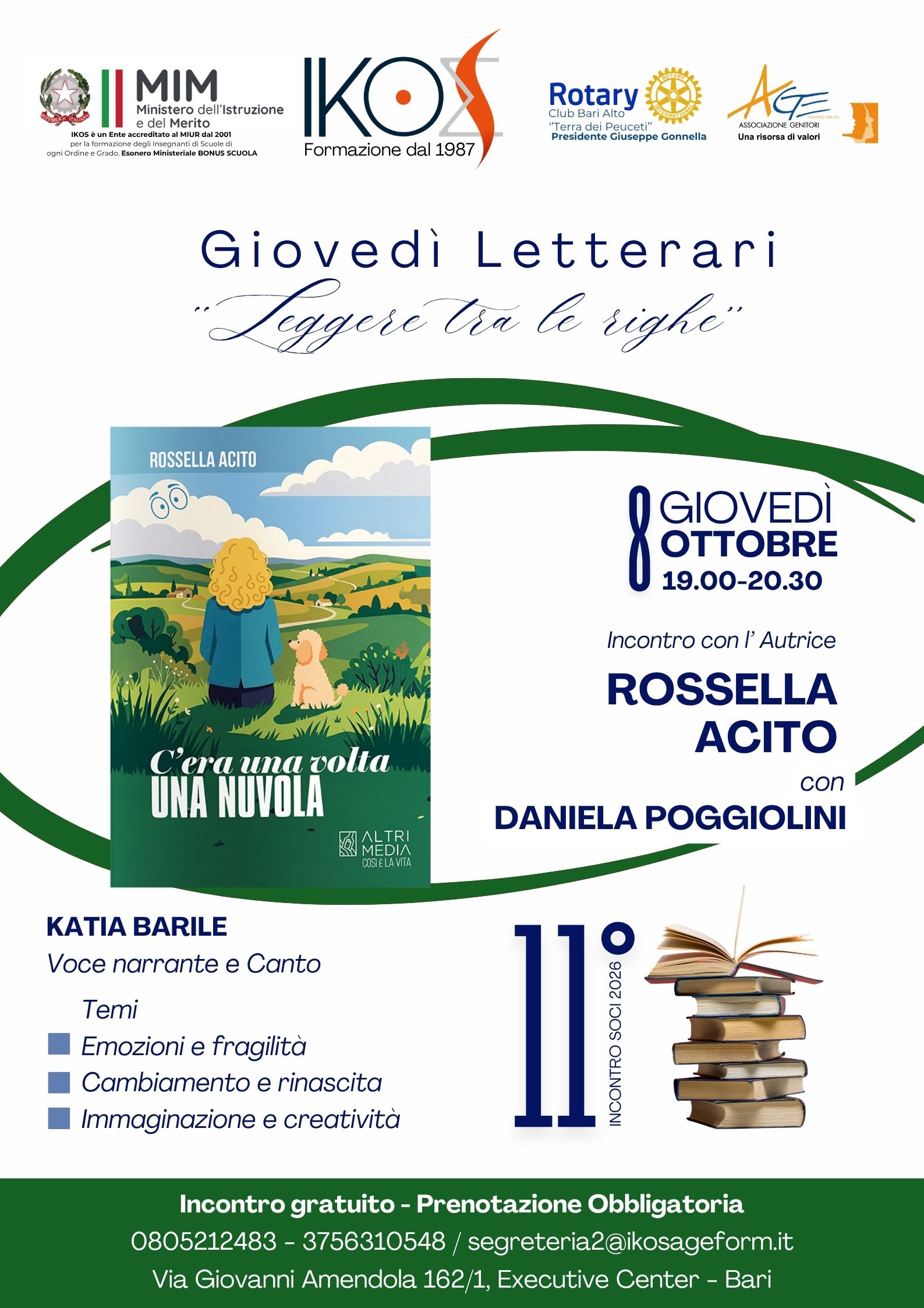GIOVEDI' LETTERARI - Leggere tra le righe - 11° INCONTRO -  8 ottobre