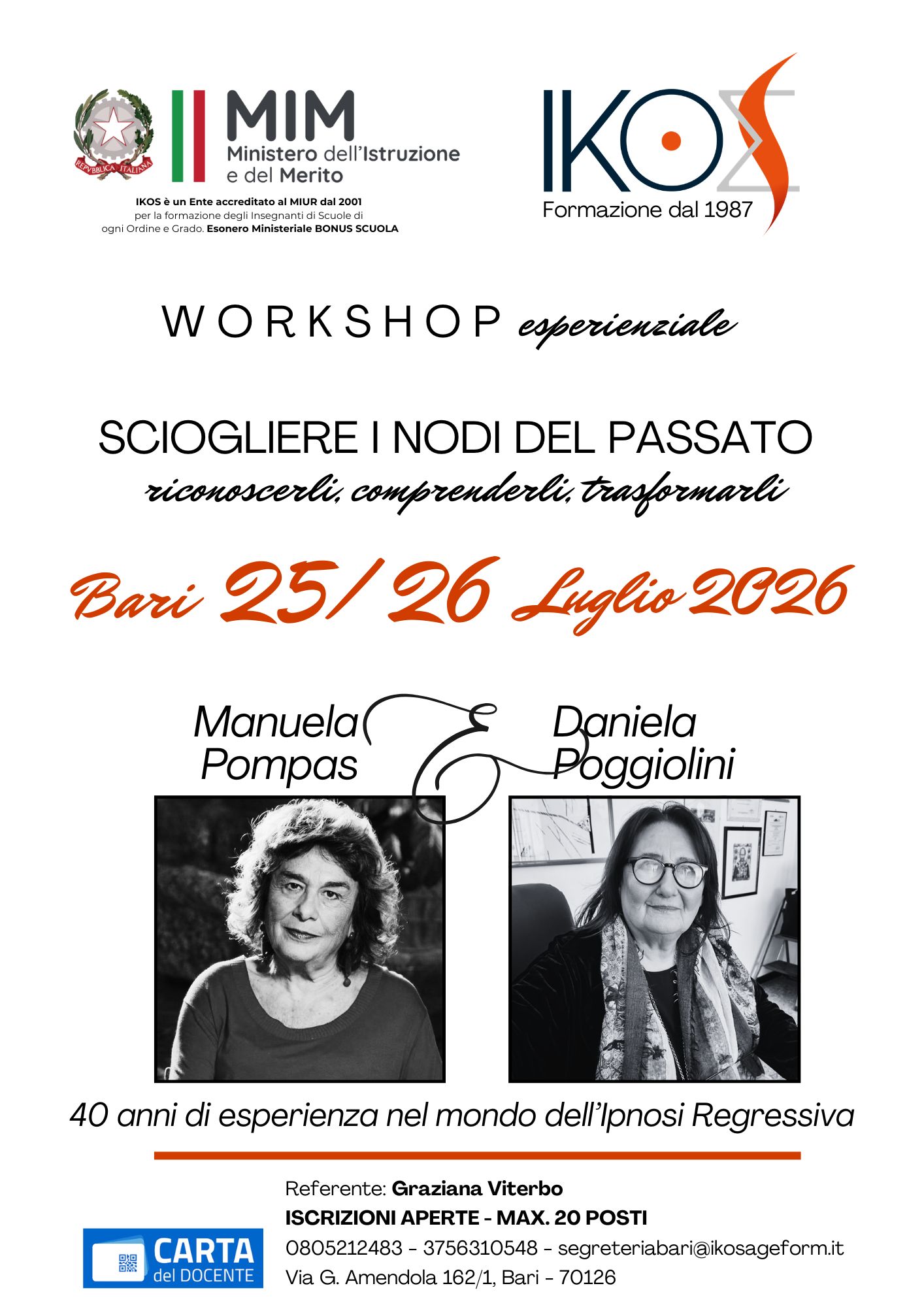 SCIOGLIERE I NODI DEL PASSATO. riconoscerli, comprenderli, trasformarli. 25-26 Luglio 2026